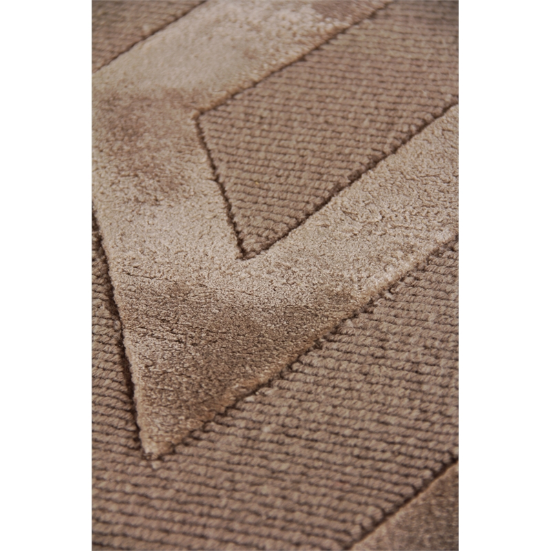Metro Velvet Hand-Knotted Wool/Viscose Light Beige 8'x10' Area Rug