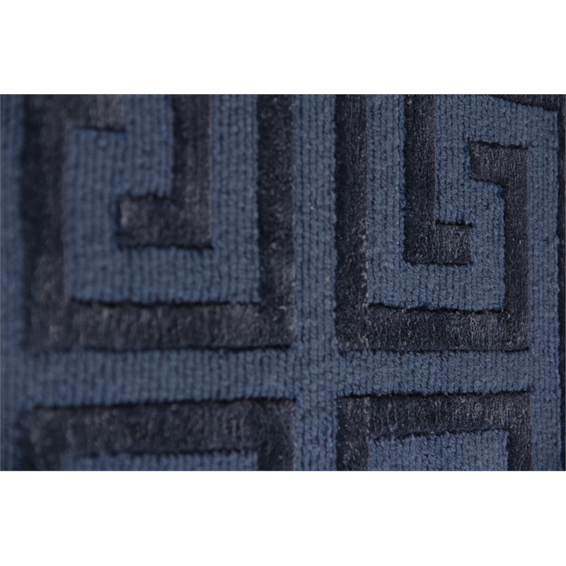 Metro Velvet Hand-Knotted Wool/Viscose Blue 9'x12' Area Rug