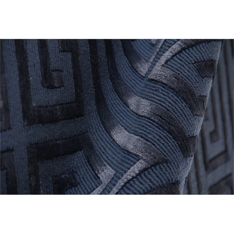 Metro Velvet Hand-Knotted Wool/Viscose Blue 9'x12' Area Rug