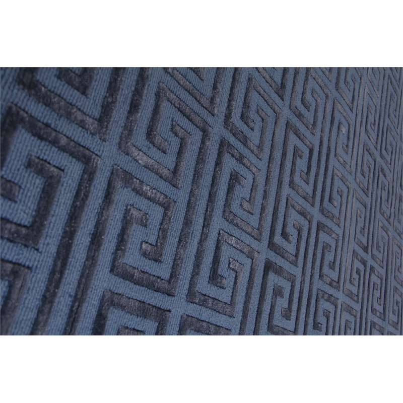 Metro Velvet Hand-Knotted Wool/Viscose Blue 9'x12' Area Rug