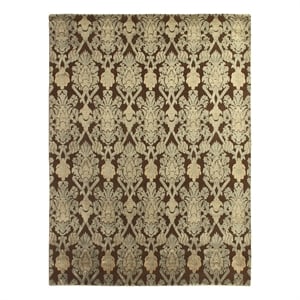 Milano Velvet Hand-Knotted Wool/Bamboo Silk Beige/Light Blue 9'x12' Area Rug