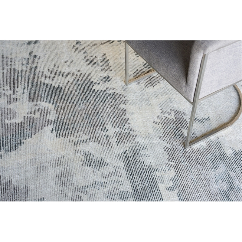 Mineral Handloomed Wool/Bamboo Silk Silver/Gray 6'x9' Area Rug
