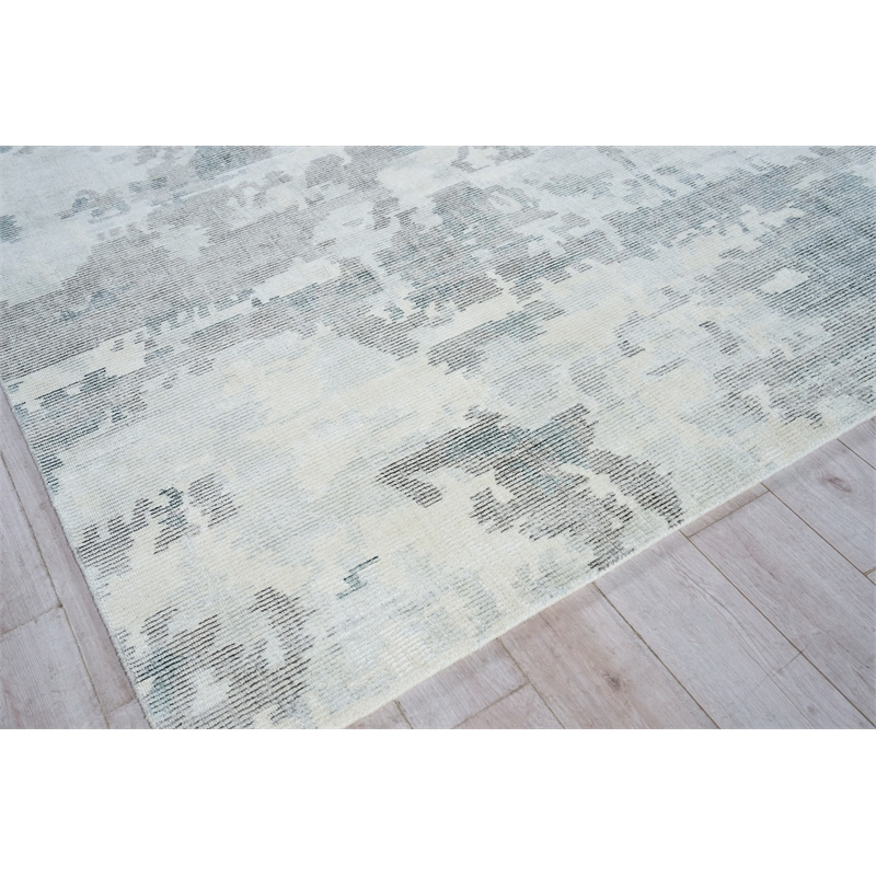 Mineral Handloomed Wool/Bamboo Silk Silver/Gray 8'x10' Area Rug