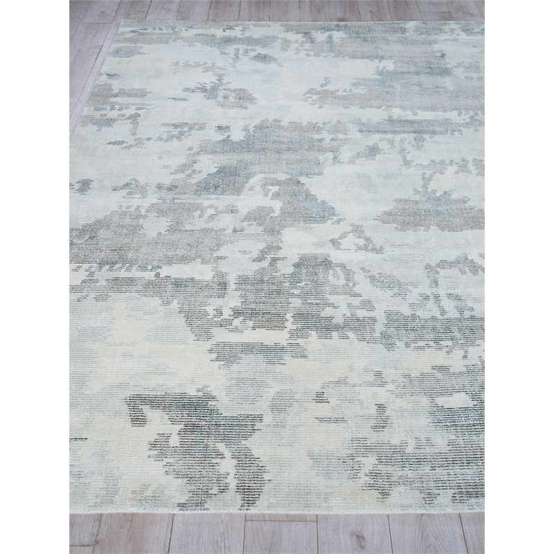 Mineral Handloomed Wool/Bamboo Silk Silver/Gray 8'x10' Area Rug