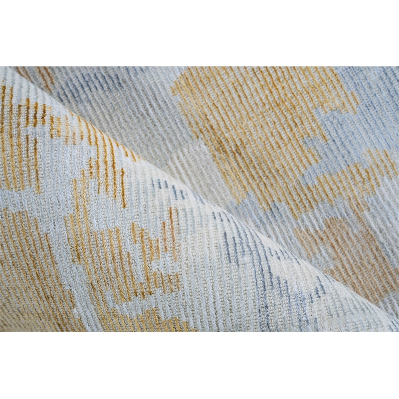 Mineral Handloomed Wool/Bamboo Silk Silver/Gold 10'x14' Area Rug