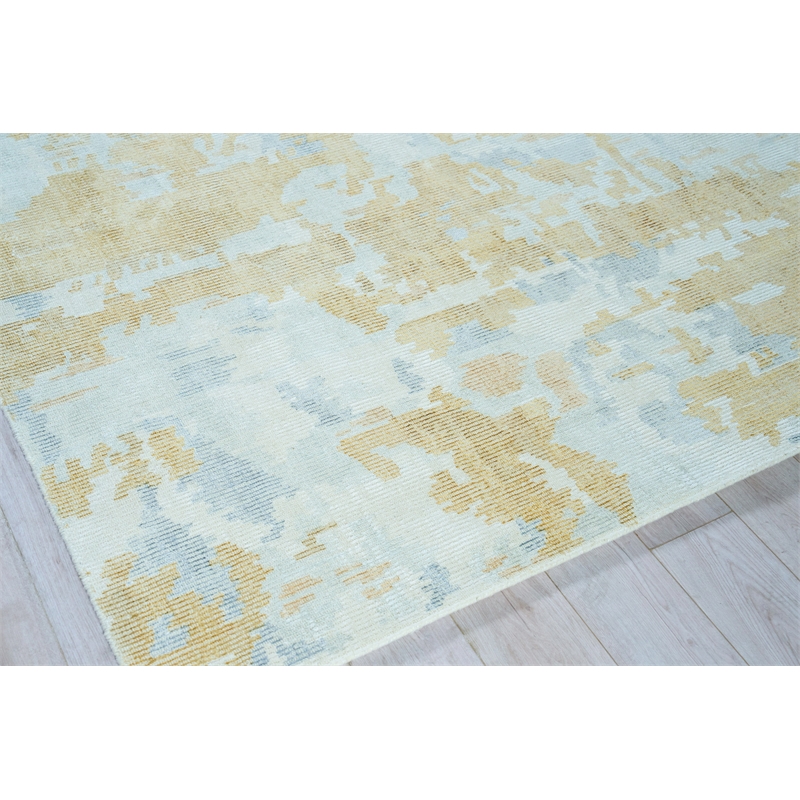 Mineral Handloomed Wool/Bamboo Silk Silver/Gold 14'x18' Area Rug