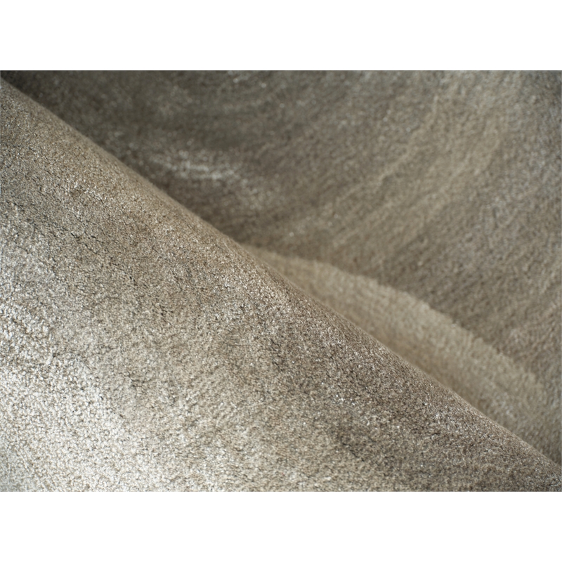 Mitomo Hand-Tufted Wool/Bamboo Silk Charcoal/Ivory 8'x10' Area Rug