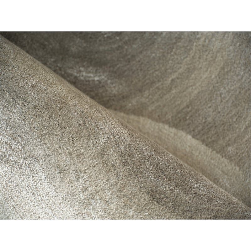 Mitomo Hand-Tufted Wool/Bamboo Silk Charcoal/Ivory 9'x12' Area Rug