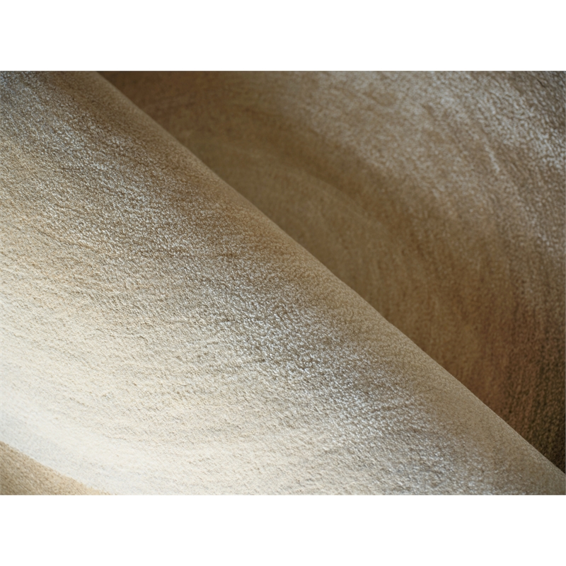 Mitomo Hand-Tufted Wool/Bamboo Silk Light Beige/Ivory 5'x7' Shape Area Rug