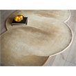 Mitomo Hand-Tufted Wool/Bamboo Silk Light Beige/Ivory 5'x7' Shape Area Rug