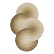 Mitomo Hand-Tufted Wool/Bamboo Silk Light Beige/Ivory 5'x7' Shape Area Rug