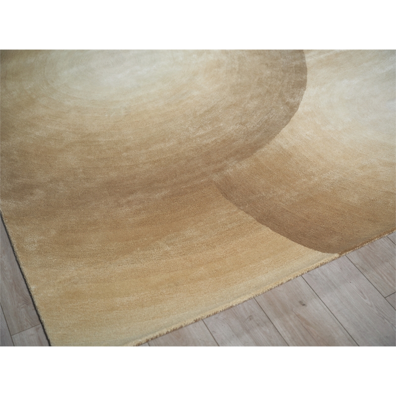 Mitomo Hand-Tufted Wool/Bamboo Silk Light Beige/Ivory 8'x10' Area Rug