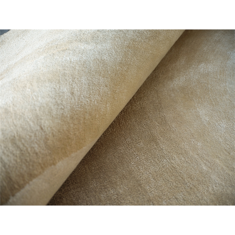 Mitomo Hand-Tufted Wool/Bamboo Silk Light Beige/Ivory 8'x10' Area Rug