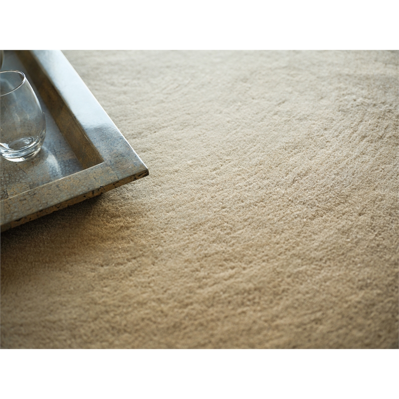 Mitomo Hand-Tufted Wool/Bamboo Silk Light Beige/Ivory 8'x10' Area Rug