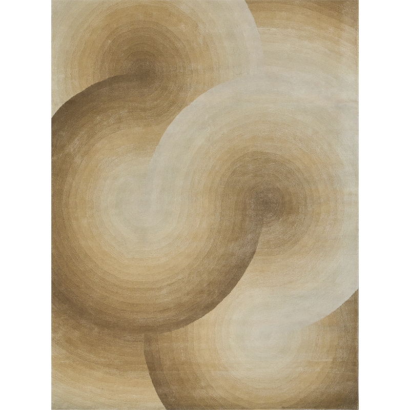 Mitomo Hand-Tufted Wool/Bamboo Silk Light Beige/Ivory 8'x10' Area Rug