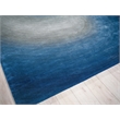 Mitomo Hand-Tufted Wool/Bamboo Silk Navy/Gray 9'x12' Area Rug