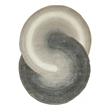 Mitomo Hand-Tufted Wool/Bamboo Silk Charcoal/Ivory 5'x7' Shape Area Rug