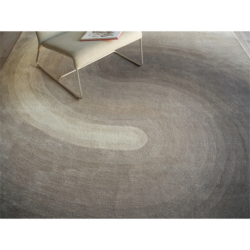 Mitomo Hand-Tufted Wool/Bamboo Silk Charcoal/Ivory 9'x12' Area Rug