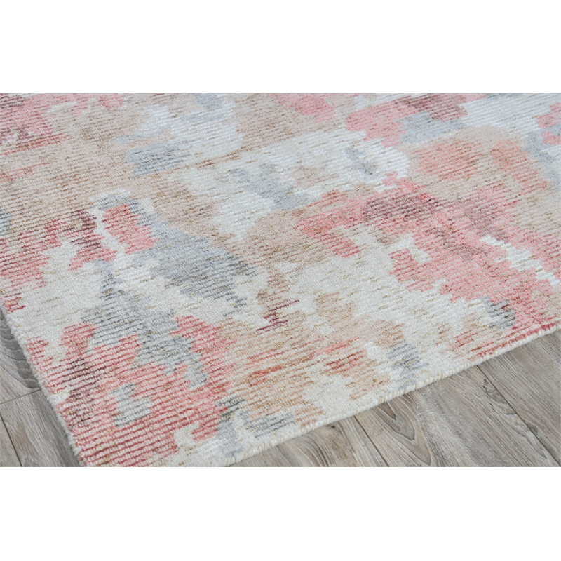 Mineral Handloomed Wool/Bamboo Silk Red Orange 10'x14' Area Rug