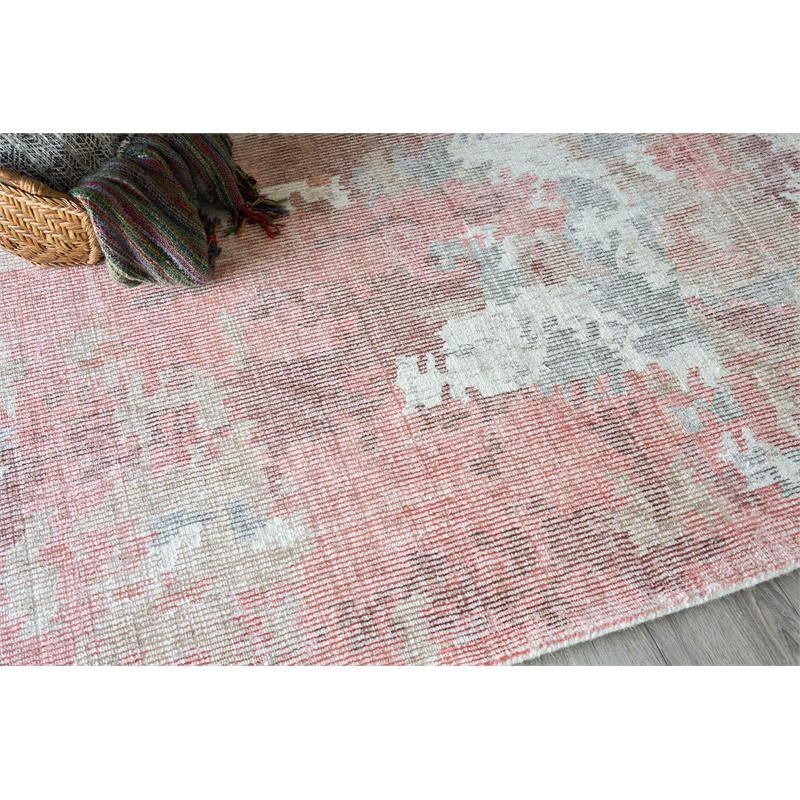 Mineral Handloomed Wool/Bamboo Silk Red Orange 10'x14' Area Rug