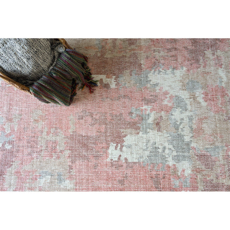 Mineral Handloomed Wool/Bamboo Silk Red Orange 10'x14' Area Rug