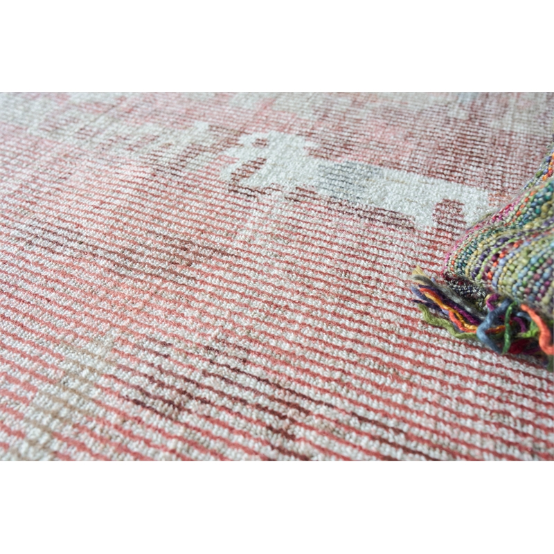 Mineral Handloomed Wool/Bamboo Silk Red Orange 10'x14' Area Rug
