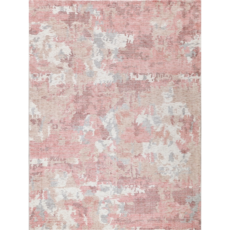 Mineral Handloomed Wool/Bamboo Silk Red Orange 10'x14' Area Rug