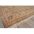 Moghul Hand-Knotted New Zealand Wool Light Green/Gold 9'x10' Area Rug