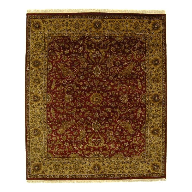 Moghul Hand-Knotted New Zealand Wool Red/Gold 12'x15' Area Rug