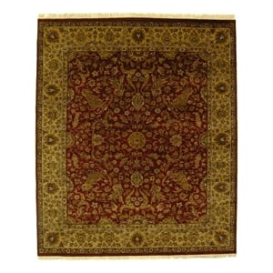 Moghul Hand-Knotted New Zealand Wool Red/Gold 14'x18' Area Rug