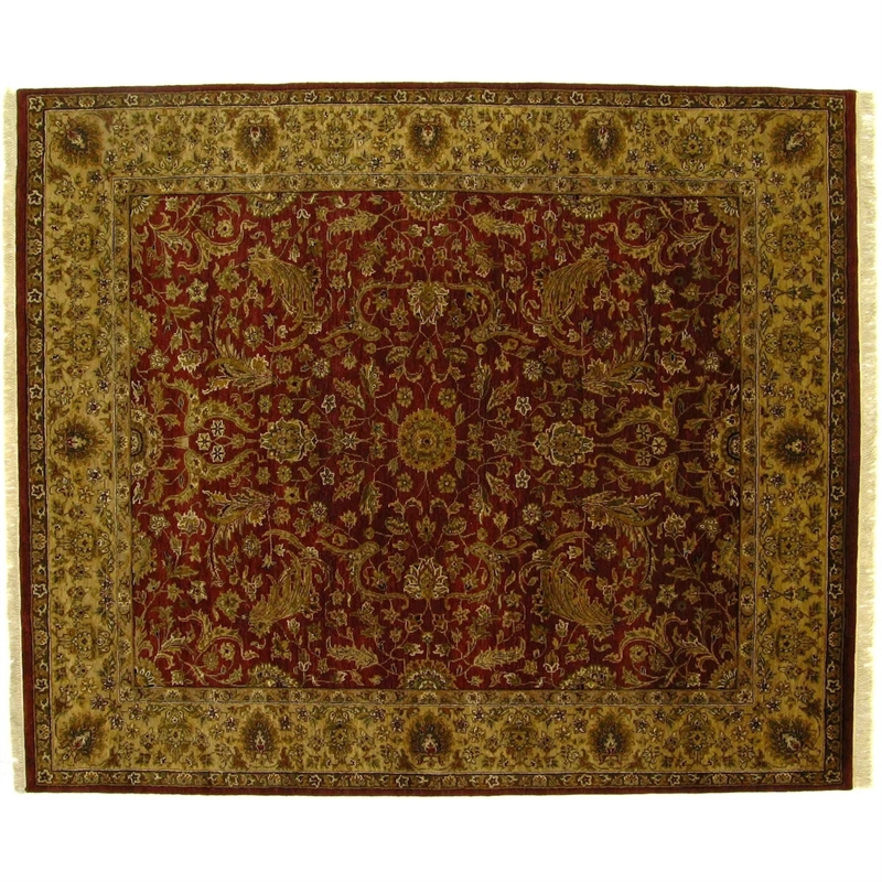 Moghul Hand-Knotted New Zealand Wool Red/Gold 5'6