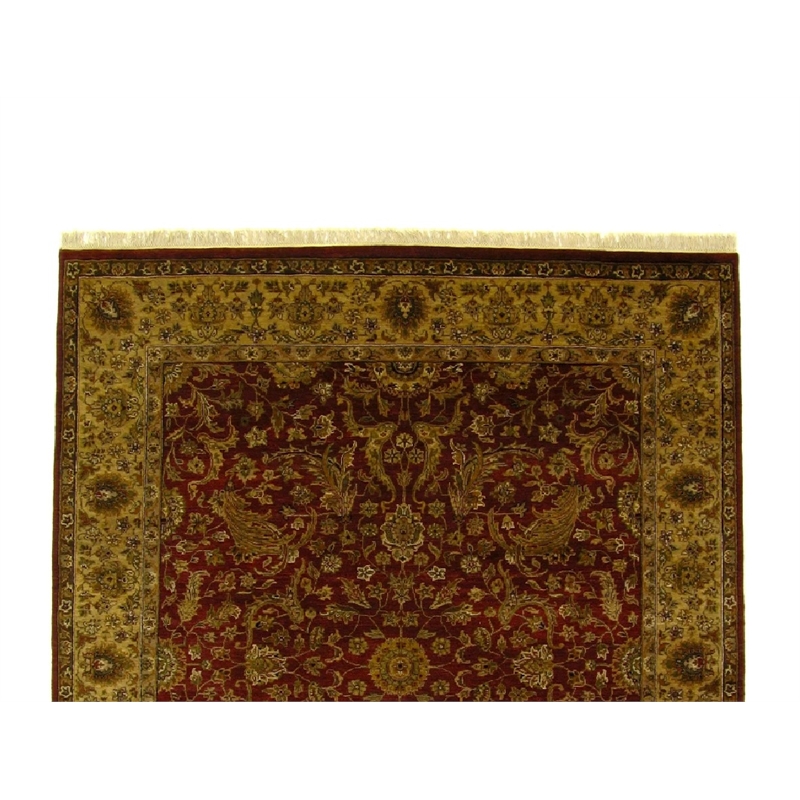 Moghul Hand-Knotted New Zealand Wool Red/Gold 5'6