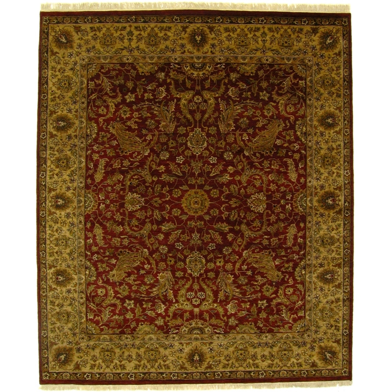 Moghul Hand-Knotted New Zealand Wool Red/Gold 5'6