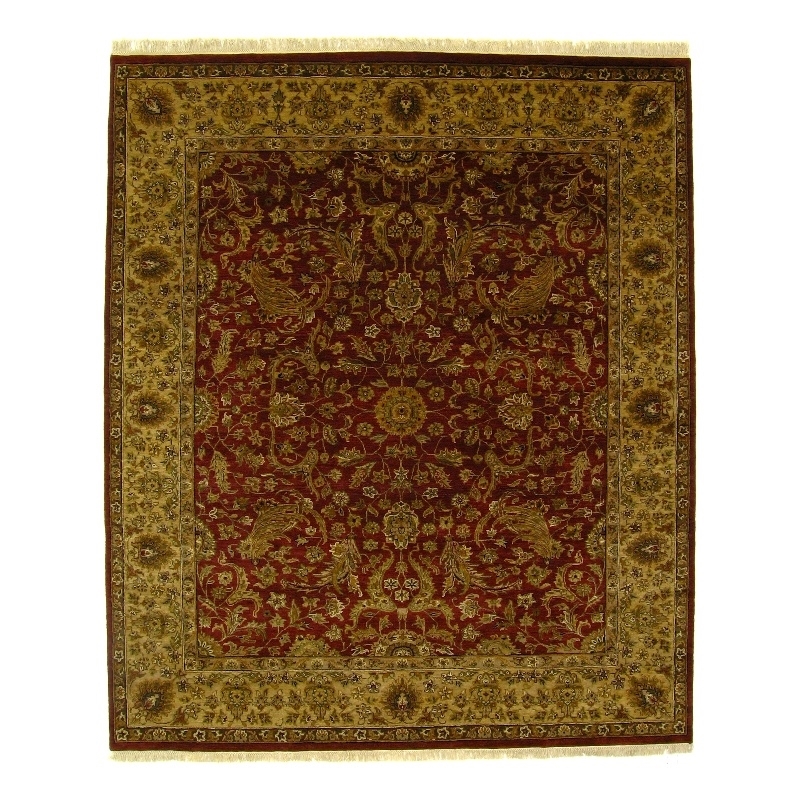 Moghul Hand-Knotted New Zealand Wool Red/Gold 5'6
