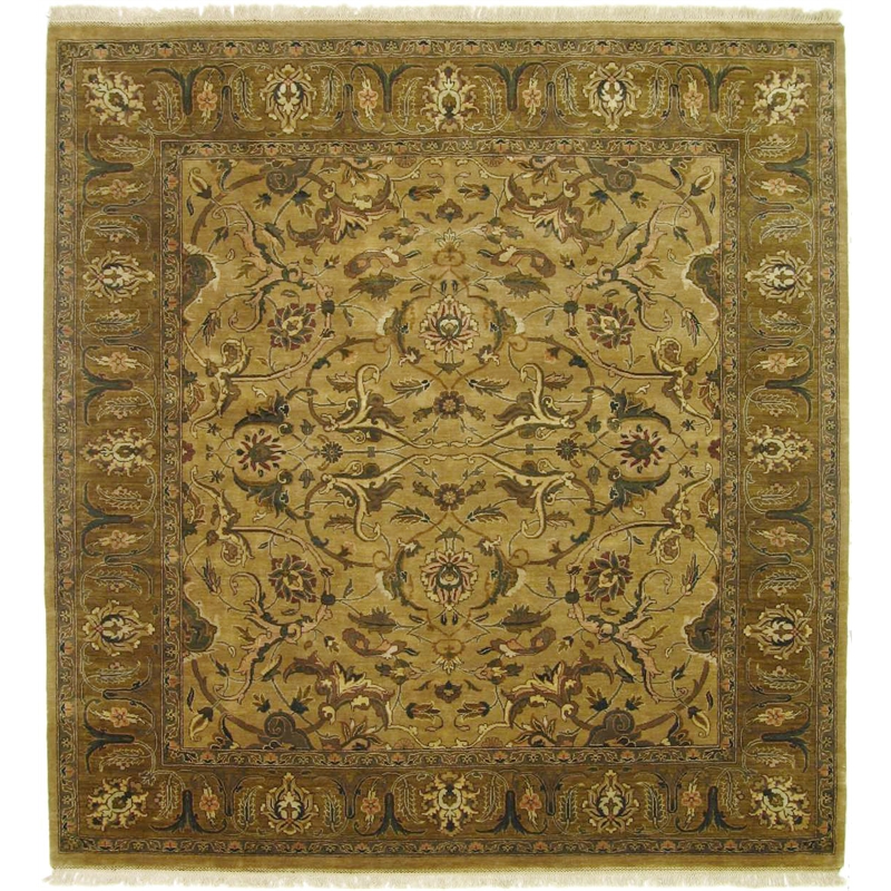 Moghul Hand-Knotted New Zealand Wool Maize/Gold 9'x10' Area Rug