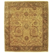 Moghul Hand-Knotted New Zealand Wool Wheat/Brown 8'x8' Round Area Rug