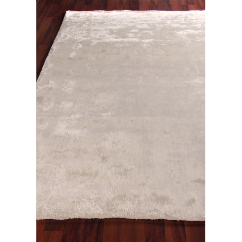 Mohair Handloomed Bamboo Silk/Wool Ivory 6'x9' Area Rug
