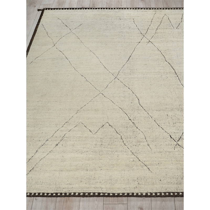 Mojave Hand-Knotted New Zealand Wool Ivory/Espresso 6'x9' Area Rug