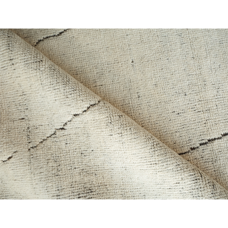 Mojave Hand-Knotted New Zealand Wool Ivory/Espresso 6'x9' Area Rug