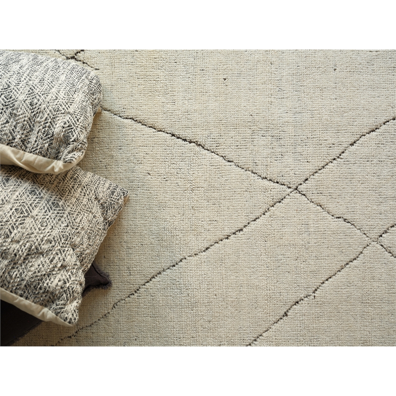Mojave Hand-Knotted New Zealand Wool Ivory/Espresso 6'x9' Area Rug