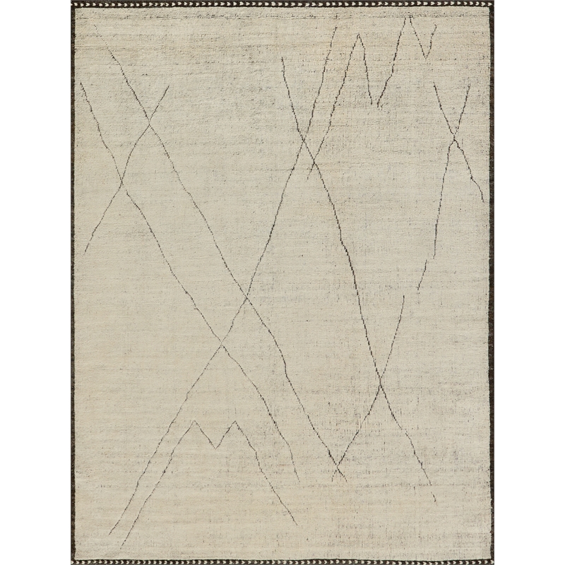 Mojave Hand-Knotted New Zealand Wool Ivory/Espresso 8'x10' Area Rug