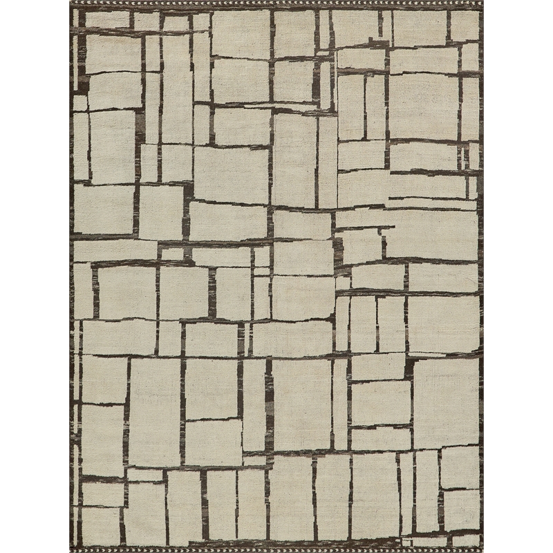 Mojave Hand-Knotted New Zealand Wool Ivory/Espresso 10'x14' Area Rug