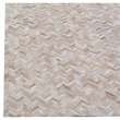 Mosaic Leather Hand-Tufted Leather Hide Light Beige 9'6