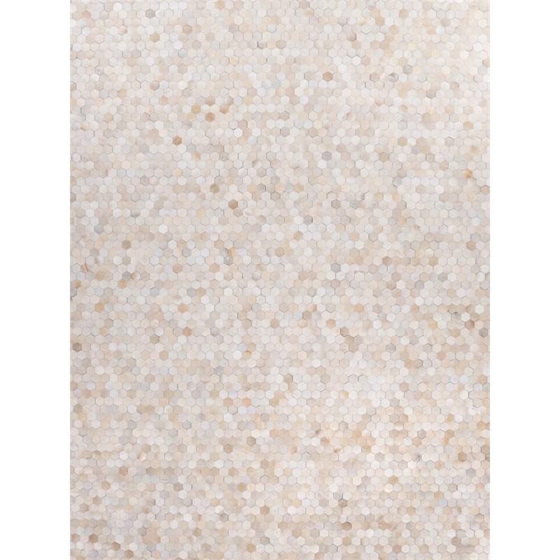 Mosaic Leather Hand-Tufted Leather Hide Ivory 11'6