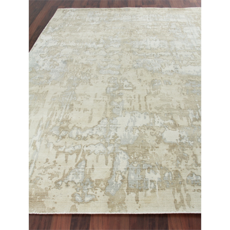 Murano Handloomed Wool/Bamboo Silk Beige 6'x9' Area Rug