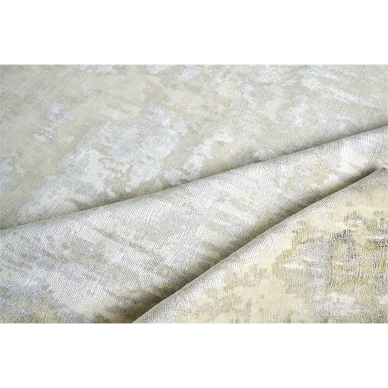 Murano Handloomed Wool/Bamboo Silk Beige 6'x9' Area Rug
