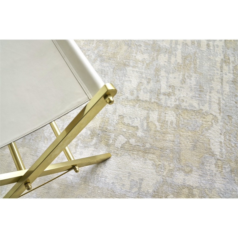 Murano Handloomed Wool/Bamboo Silk Beige 6'x9' Area Rug