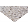 Mosaic Leather Hand-Tufted Leather Hide Silver 9'6