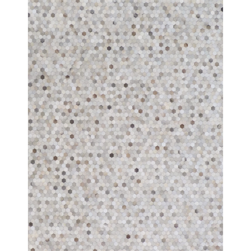 Mosaic Leather Hand-Tufted Leather Hide Silver 9'6