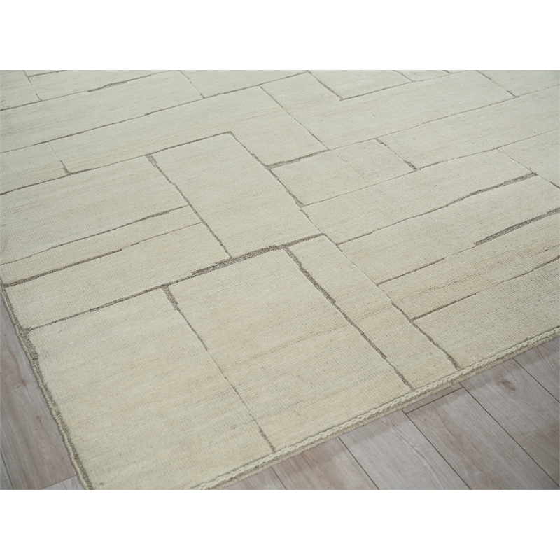 Mojave Hand-Knotted New Zealand Wool Ivory/Beige 8'x10' Area Rug